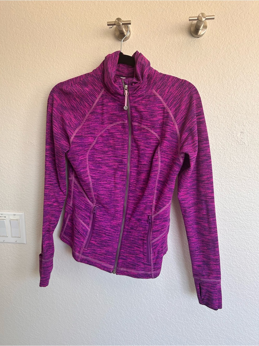 lululemon athletica Pink-Purple Marled Full-Zip Jacket